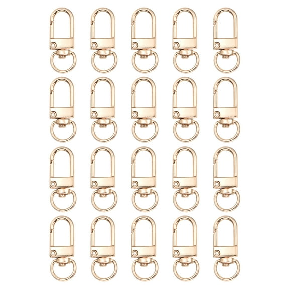 Lobster Claw Clasps, 20Pcs 33mm - Metal Swivel Clasps Snap Hook, Lanyard Clips for Bag Keychains Purses Charm Jewelry Making Connector DIY Craft Accessories (Gold)