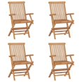 thumbnail image 1 of vidaXL Folding Garden Chairs 4 pcs Solid Teak Wood, 1 of 5