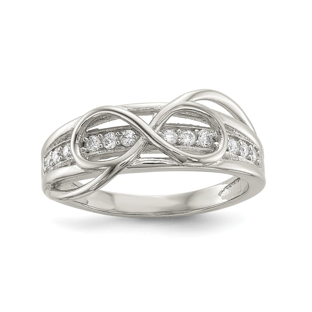 Ring Women - Sterling Silver 19.22 MM CZ Infinity Ring, Size 7 ...