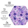 thumbnail image 3 of Lsque Violet Pattern 4" Drink Coasters Set of 4, PVC Leather Absorbent Coasters, Table Coaster Set Decorative Coffee Cup Coasters Housewarming Gift -Hexagon, 3 of 6