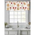 thumbnail image 2 of Christmas Gingerbread Man Valances for Windows Winter Snowflake Food White Kitchen Valance Curtain Rod Pocket Small Curtains for Cafe Bathroom Laundry Basement 42" x 12", 2 of 8