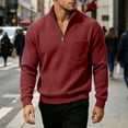 thumbnail image 6 of Jopfuhed Sweatshirt for Men Plus Size Solid Color Casual Stand Collar Quarter Zip Sweatshirt with Pocket Loose Long Sleeve Corduroy Pullover Tops,Sizes S-5XL, 6 of 10
