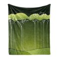 thumbnail image 1 of Tree Soft Flannel Fleece Throw Blanket, Graphics of Long Leafy with Floral Details, Cozy Plush for Indoor and Outdoor Use, 70" x 90", Olive Green Green, by Ambesonne, 1 of 5