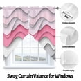 thumbnail image 3 of Pink Gray Waves Swag Curtain Valance for Windows, Abstract Water Ripple Window Treatments Short Swag Topper for Kitchen Windows Bathroom Bedroom, 28"x36", 3 of 8