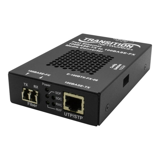 Transition Networks - Fiber media converter - 100Mb LAN - 100Base-FX, 100Base-TX - RJ-45 / LC single-mode - up to 12.4 miles - 1310 nm