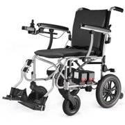 DeerPlanet Ultra Lightweight 27 lbs Electric Wheelchair for Adults, Compact Foldable Power Wheelchairs All Terrain Motorized Wheelchair with Brushless Motors Flip Up Armrest Portable Airline Approved