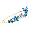 thumbnail image 1 of Brooch Pin 3D Flower Decor Scarf Pin with Rhinestone Inlay Thick Stable Lock Anti-exposure Suits Coats Sweaters Pin, 1 of 8