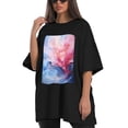 thumbnail image 4 of Plus Size Shirt for Women Black Tops for Women Oversized Short Sleeves Shirt for Women Abstraction Pink 1 T Shirt Crewneck Shirt for Women L, 4 of 5