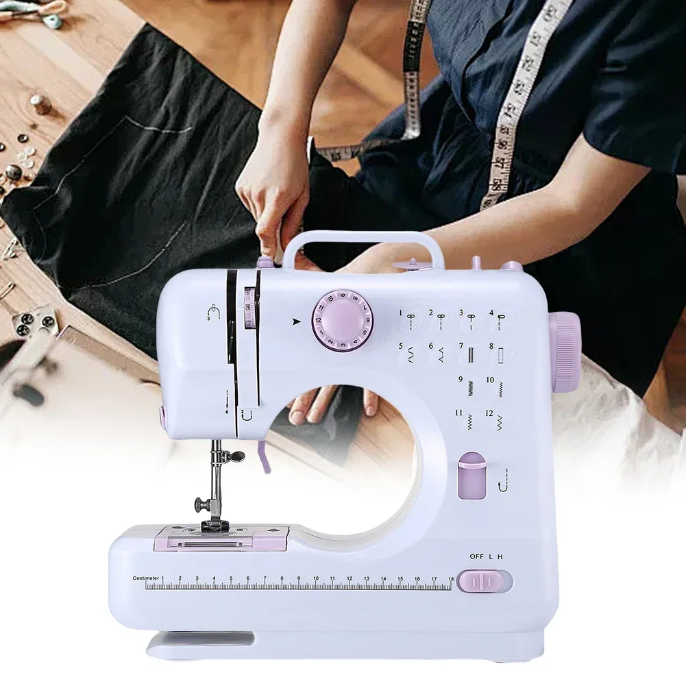 Portable Sewing Machine for Beginners, Mini Electric Sewing Machine with 12 Stitches, Presser Foot & Pedal – For Household Crafting, Mending & Overlock, Easy to Use