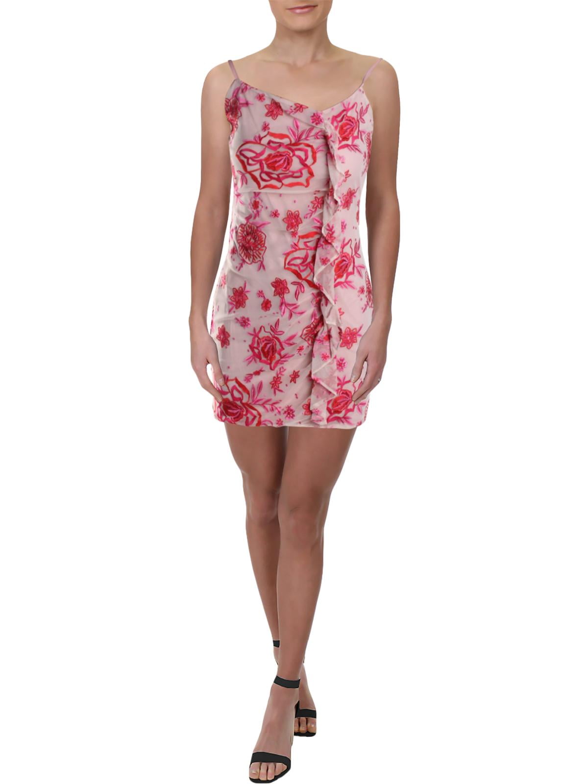 floral embroidered bodycon dress