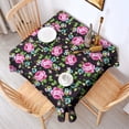 thumbnail image 2 of Pioneer Flower Floral Print Pattern Square Tablecloth,Waterproof Square Table Cover,Wipeable Spillproof Washable Table Cover for Home Kitchen Party Decor 60"x60"(152x152cm), 2 of 6