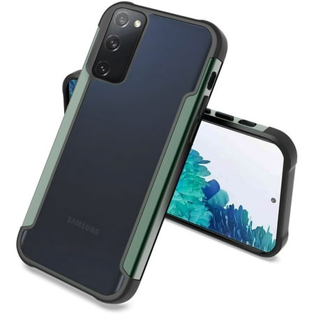For Samsung Galaxy S20 FE /Fan Edition 5G Hybrid Alloy Metal Clear Transparent Back PC TPU Bumper Frame Shockproof Cover ,Xpm Phone Case [ Midnight Green ]