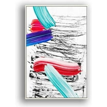 IDEA4WALL Framed Canvas Wall Art Brush Color Paint Strokes
