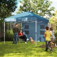 thumbnail image 2 of Homiyad 10' x 10' Pop Up Canopy Tent w/ Sidewall, Height Adjustable Instant Sun Shelter w/ Storage Pockets, Dark Blue, 2 of 8