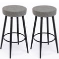 thumbnail image 2 of Syngar Bar Stools Set Of 2, Modern Bar Stools with Paper Rope Woven Seat, Indoor Backless Counter Height Bar Stools with Metal Leg and Footrest, Bar Height Stools for Kitchen, Cafe, living Room, 2 of 10