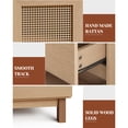 thumbnail image 3 of Yiwa Rattan Buffet Sideboard Cabinet with 3 Drawers and Shelf for Entryway, Living Room, Office, Natural, 3 of 7