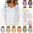 thumbnail image 2 of Guluxicc Women's Plaid Blouses Plus Size Loose Scoop Neck Short Bubble Sleeve Tops for Everyday Wear Spring Summer Casual Blouses, 2 of 4