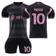 thumbnail image 1 of Traje de uniforme de fútbol para niños y adultos de Miami, camiseta Messi de secado rápido para deportes al aire libre para hombres y mujeres2324 Miami International visitante negro número 10, 1 of 1