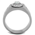 thumbnail image 3 of High polished (no plating) Stainless Steel Ring with AAA Grade CZ in Clear for Women Clear Stone Color Style TK1819 Size 11, 3 of 4