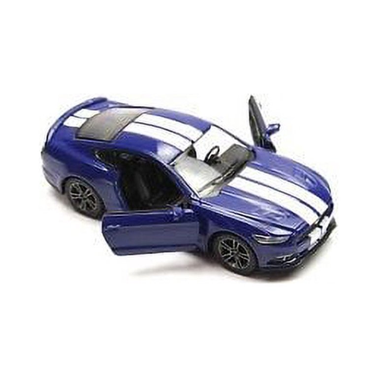 4 PC Set: 5 inch Kinsmart 2015 Ford Mustang GT Stripe Diecast Model Toy Car 1:38