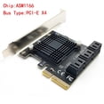 thumbnail image 1 of SATA 3 6 Port PCI-E/PCIE Contrôleur PCI Express Carte d'Extension 6Gbps ASMedia ASM1166 Puce SATA Multiplicateur SATA3 pour HDD SSD Noir, 1 of 6