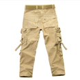 thumbnail image 3 of Jinhomg Loose Fit Cargo Pants for Men Casual Comfy Solid Outdoor Pants Heavyweight Full Length Straight Leg Work Pants with Multi Pockets Winter Saving Khaki 34, 3 of 8