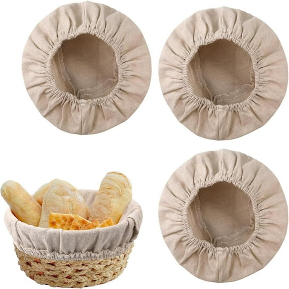 Specialoffer！ 3pcs 9 Inch Bread Proofing Basket Cloth Liner Round Bread Proofing Bowl Liners Linen Baking Basket Liner Cover Dough Proofing Cloth For Bread Baking Home eco-friendly placemats