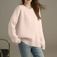 thumbnail image 4 of qelini Sweaters for Women Plus Size Crewneck Pullover Knitted Sweaters Solid Long Sleeve Tops Classic Dressy Blouses, 4 of 6