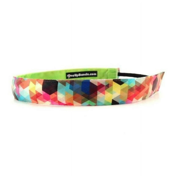 One Up Bands 1101 Geometric Rainbow Headband - Pack of 2
