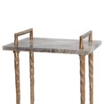 thumbnail image 4 of Mesa Benzara de 22 pulgadas con tapa de piedra de ágata y marco de metal bronce, 4 of 6
