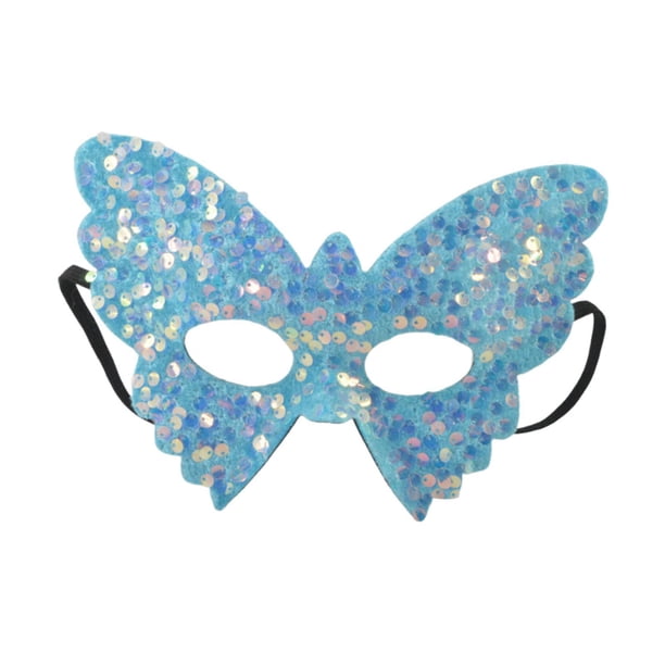 Máscara de para espectáculos, accesorios para disfraces, elegantes máscaras de fiesta con lentejuelas para espectáculos, decoración de azul claro