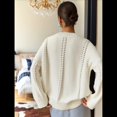 thumbnail image 4 of Suéteres de Punto Grueso para Mujer, Otoño 2025, Larga, Cuello Redondo, Jersey Holgado, Ropa de Moda de Invierno. Lechoso M, 4 of 10