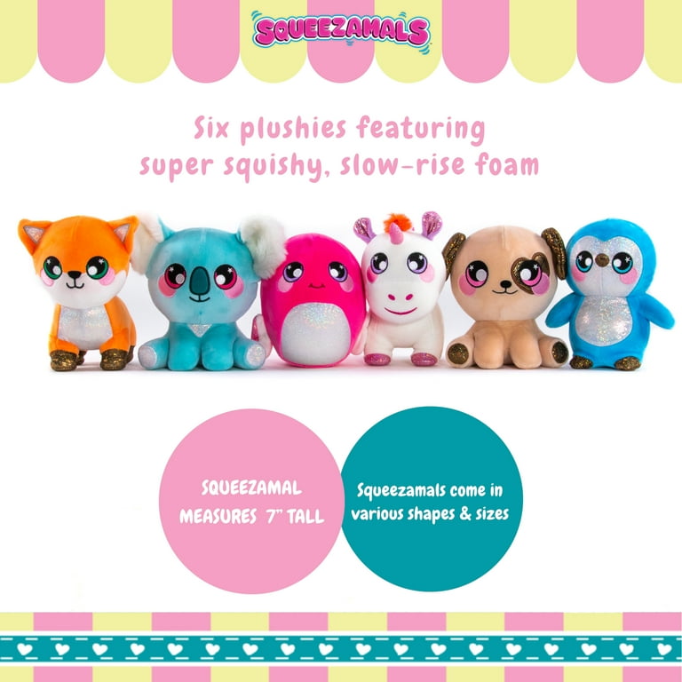 Squeezamals 3Deez Deluxe Stuffed Animals, Slow-Rise Foam, Kat the