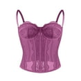 thumbnail image 4 of ManxiVoo Fashion Trendy Lace Mesh Corset Top Spaghetti Strap Clubwear for Evening Outfits and Special Occasions XXL Size Purple, 4 of 4