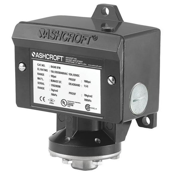 Pressure Switch, Standard, SPDT, 4 Ports, 1/4" FNPT, 1.5 to 15 psi Range