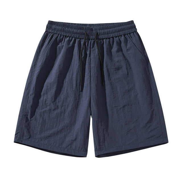 Styesk Mens Shorts Man Solid Color Loose Thin Fifth Pants Shorts Large Size Fashion Fallow Beach Straight-leg Pants