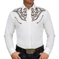 thumbnail image 4 of Conairie Men's Western Cowboy Shirts Long Sleeve Embroidered Shirts Slim Fit Casual Button Down Shirt with Pockets Light Gray XXXL, 4 of 4