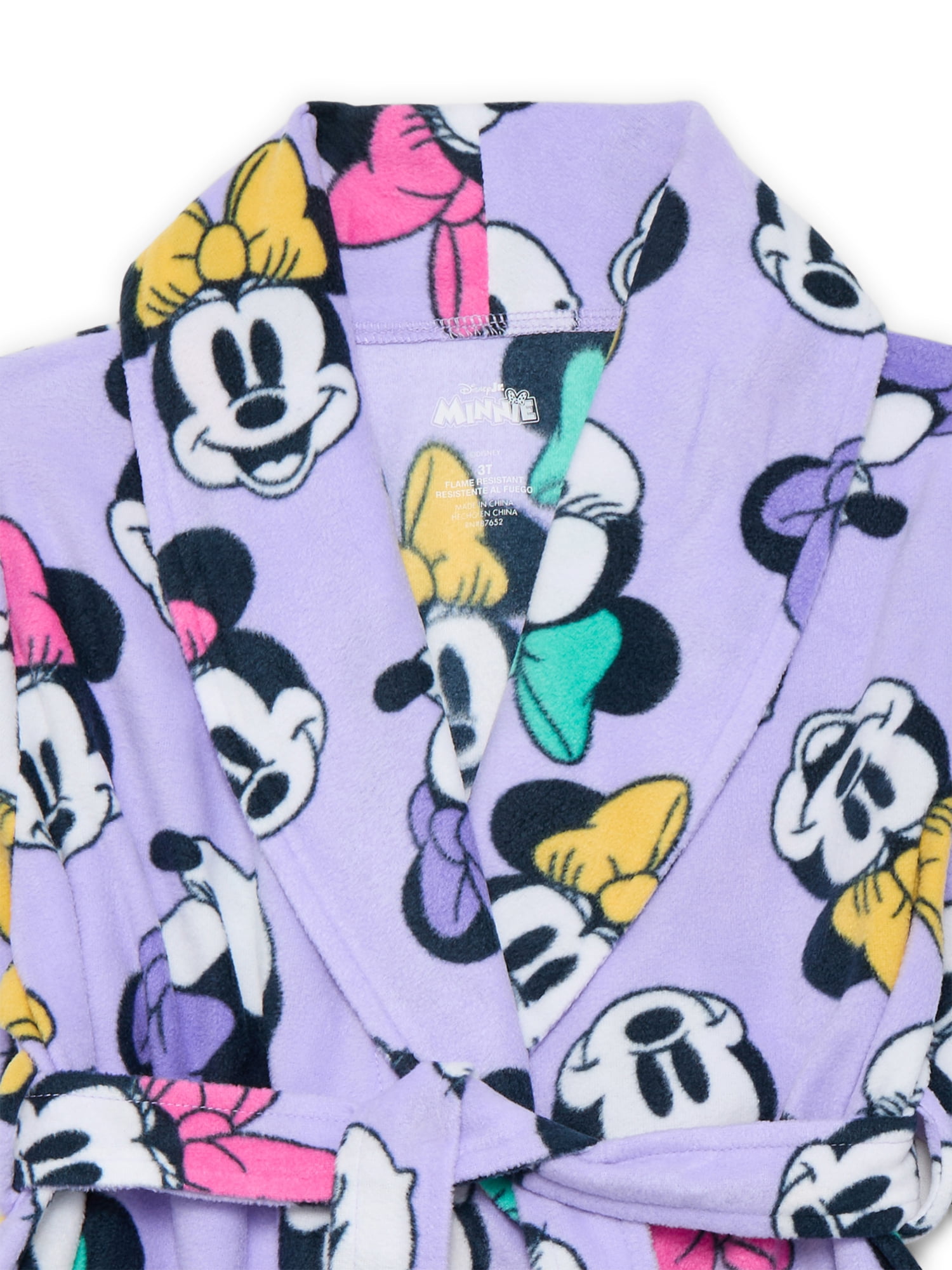 Minnie Mouse Toddler Girls Fleece Bathrobe Pajamas, Sizes 2T-5T