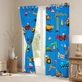 thumbnail image 3 of Manfei Tractor Excavator Blackout Curtains Set of 2 (52x84 Each), Cartoon Equipment Truck Window Curtains, Vehicle Car Theme Curtains and Drapes, Window Curtains Room Decor, 3 of 6