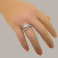 thumbnail image 5 of LBG British Made 14k White Gold Natural Opal & Ruby Womens Band Ring - 33 size options - Size 5, 5 of 6