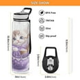 thumbnail image 2 of Motivational Water Bottle 32 oz with Straw, BPA Free Reusable Fitness Sport Bottle Perfect for Travel, School, Outdoors, and Gym Purple Cat, 2 of 6