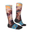 thumbnail image 3 of Fotbe Painted Flower Puppy print Women's Men's Novelty Crew Socks Cotton Socks Knee High Socks for Walking,Running,Nurses,Pregnancy, 3 of 8