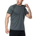 thumbnail image 3 of Attraco Men Short Sleeve Rash Guard Swimwear UPF 50+ Running Swimming Shirt Solid Color, 3 of 6