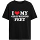 thumbnail image 1 of Camisetas casuales para mujer con texto "Amo los pies de mi novia", 1 of 7