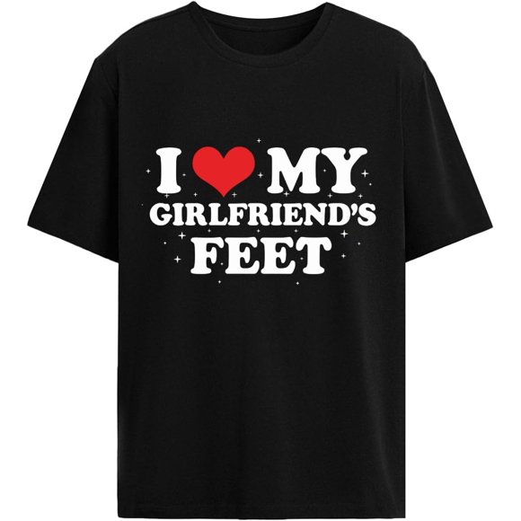 Camisetas casuales para mujer con texto "Amo los pies de mi novia"