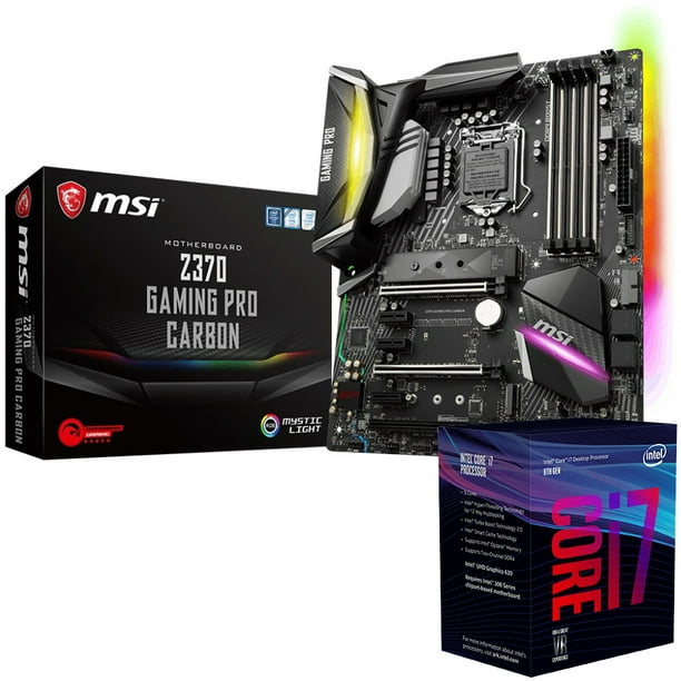MSI Motherboard Z370 Gaming Pro Carbon & Intel Core i7-8700K CPU Bundle