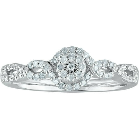 1/6 Carat T.W. Diamond Cluster Promise Ring in Sterling Silver