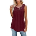thumbnail image 3 of Colisha Women Tank Tops Sleeveless T Shirts Solid Color Vest Sexy Vaction Plain Pullover Wine Red M, 3 of 3