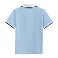 thumbnail image 3 of Little Boys Polo Shirt Sky Blue Uniform Shirts for Boys Kids Short Sleeve Shirts Kids Collar Shirts Boys 8-9 Years, 3 of 3