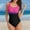 Watermelon Red, variant on Generic Womens One Piece Swimsuit Color Block Athletic Modest Bathing Suit Tummy Control High Cut Scoop Swimwear